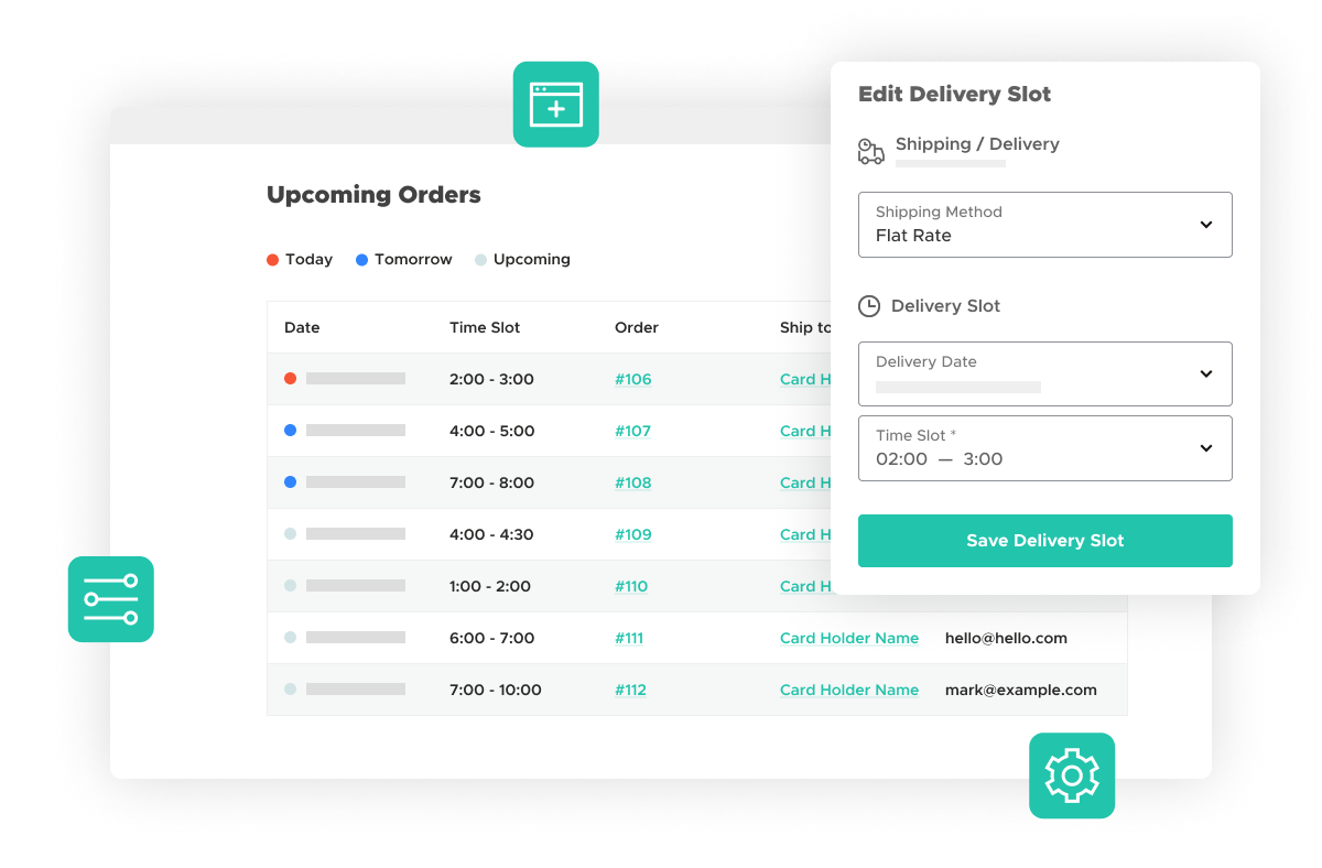manage upcoming orders woocommerce delivery slots