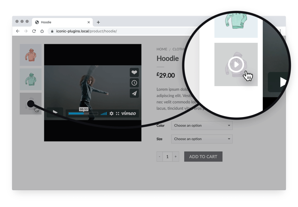 woocommerce featured video