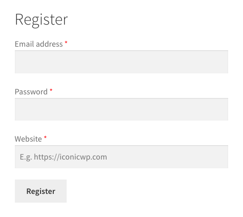 WooCommerce registration