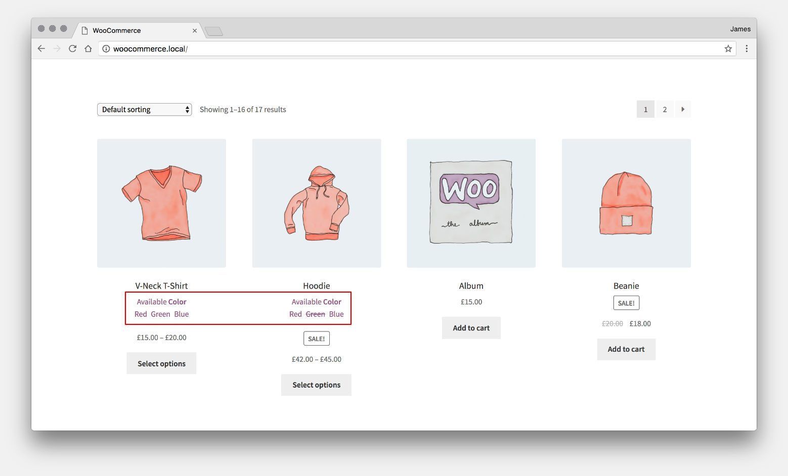 WooCommerce Attributes on Shop Page