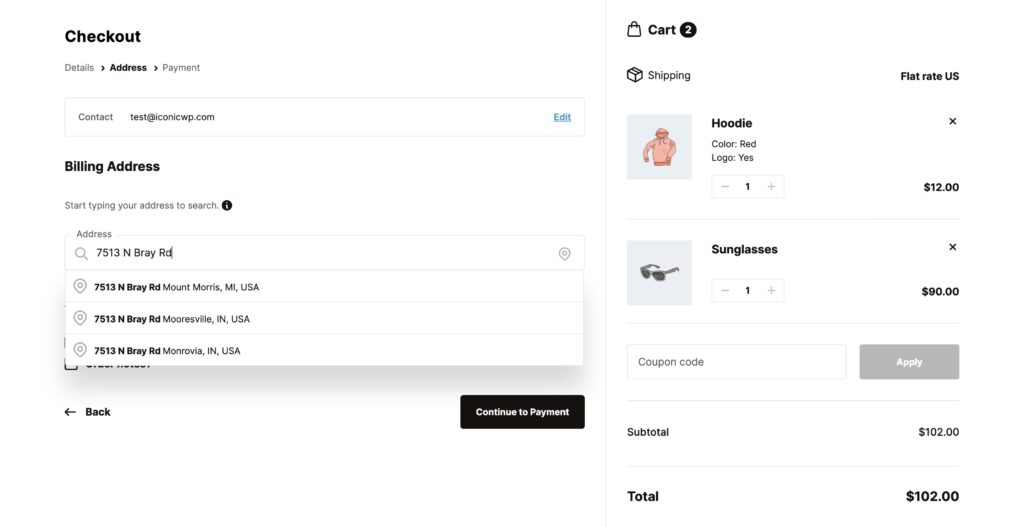 Flux Checkout for WooCommerce Auto Complete Address