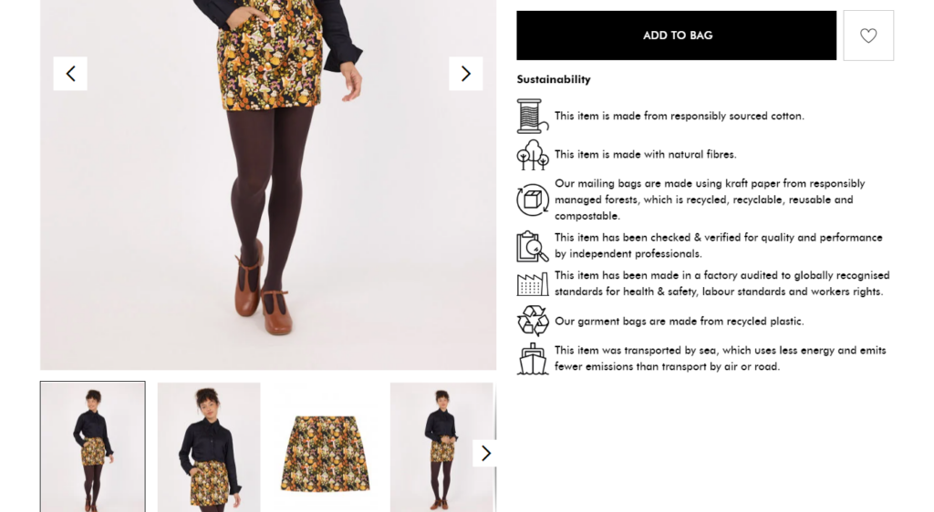 product page content information