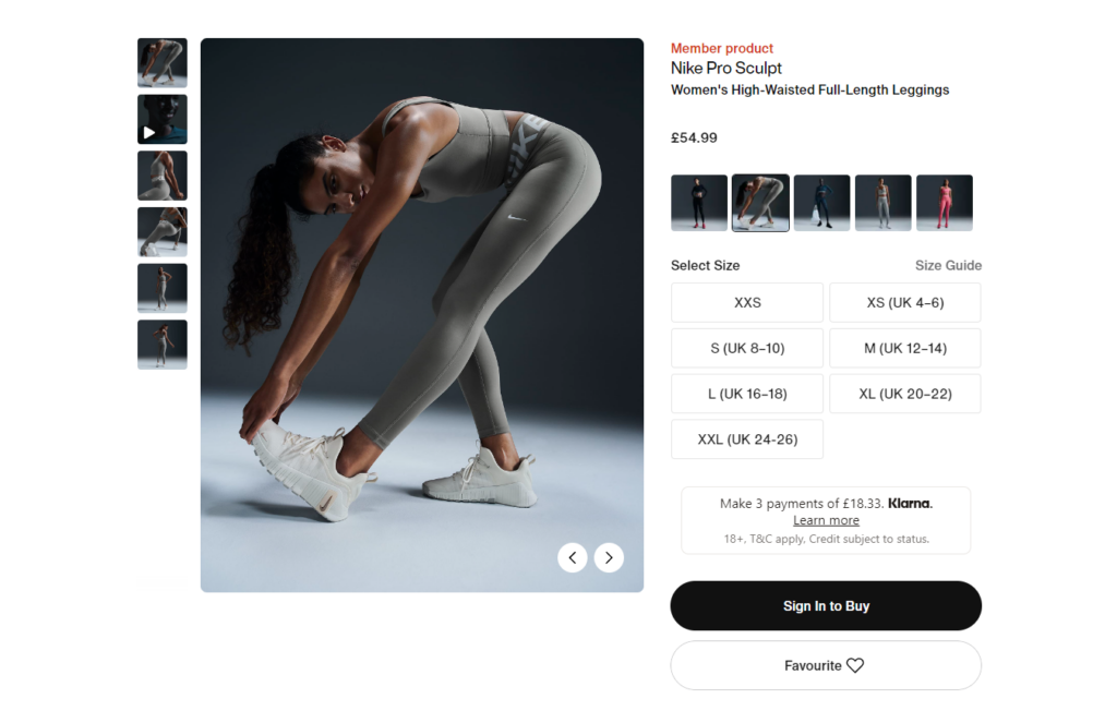 nike product attributes