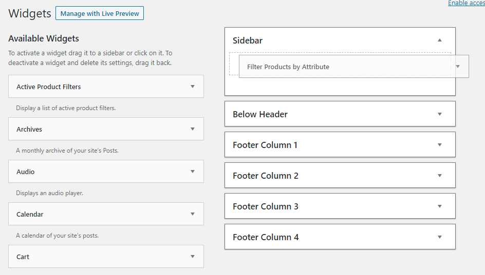 Filter Products by Attribute widget