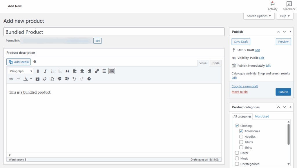 add new bundled product