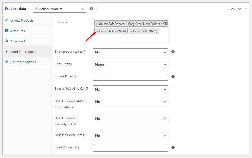 bundled products cross