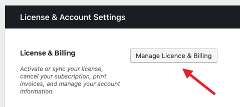 manage license and billing example