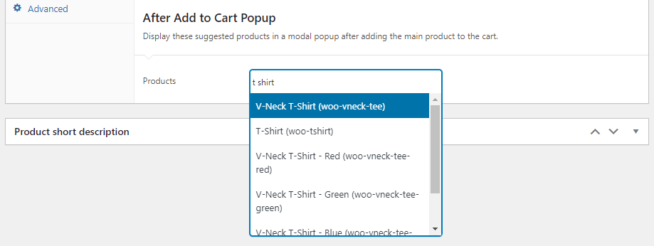 add related products pop up woocommerce