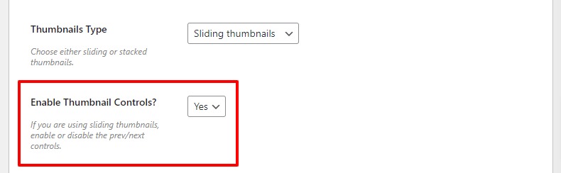 enable thumbnail controls