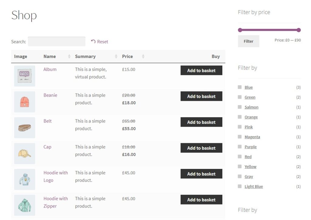 woocommerce product list view