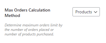 max orders calculation setting