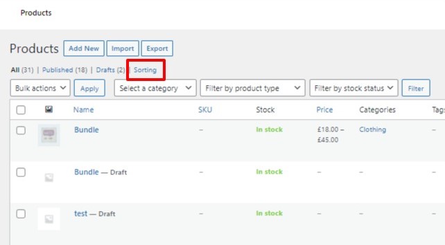 sort products in category woocommerce