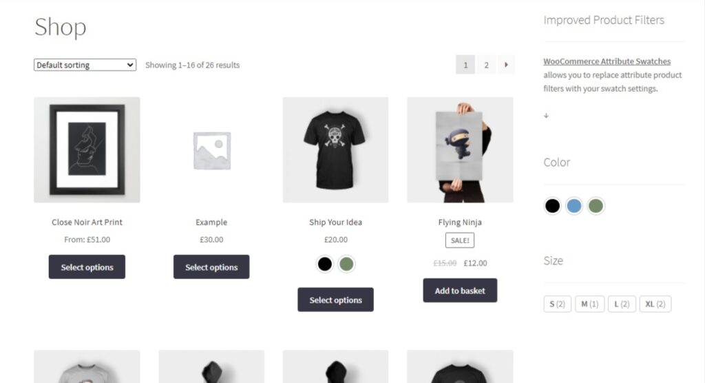 product swatches filter woocommerce