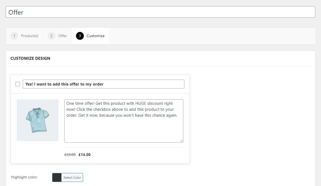 product recommendation settings WooCommerce