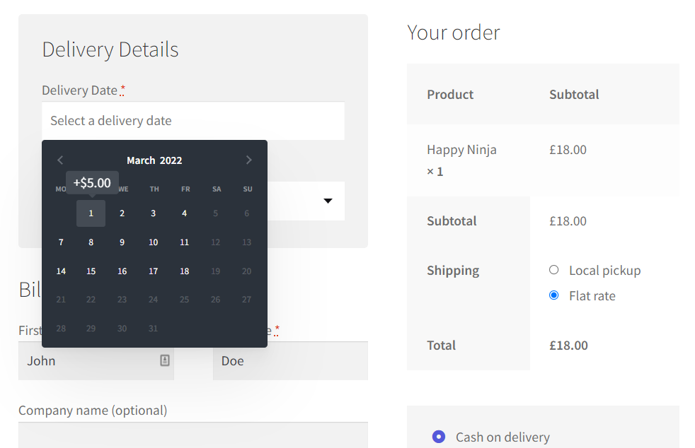 additional delivery fees woocommerce