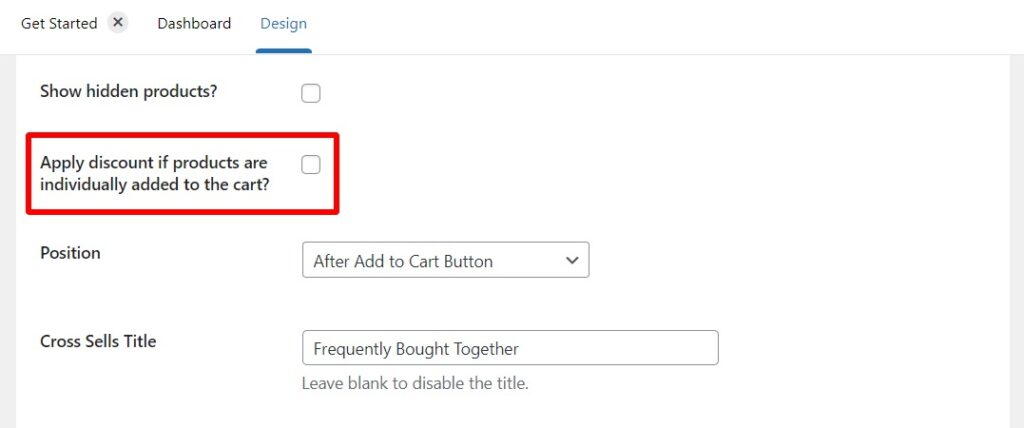 Discount setting Sales Booster for WooCommerce