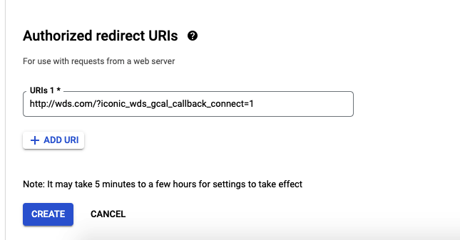authorized redirect URI