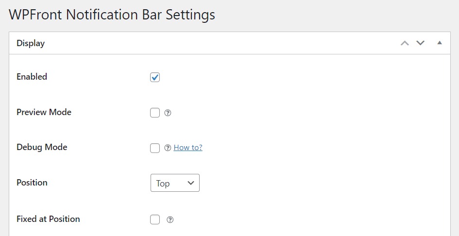 notification bar settings