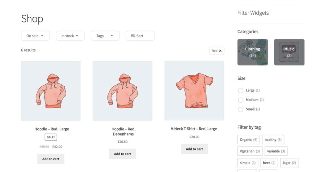 show single variations and woocommerce product filters