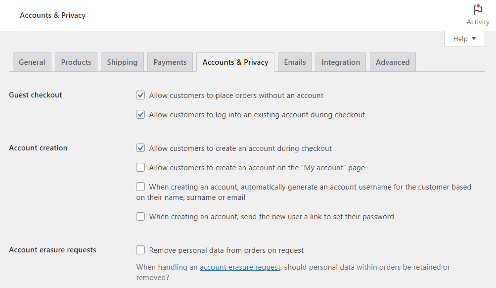 existing account during checkout woocommerce