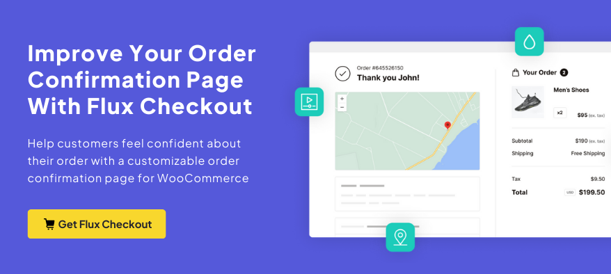flux checkout order confirmation page