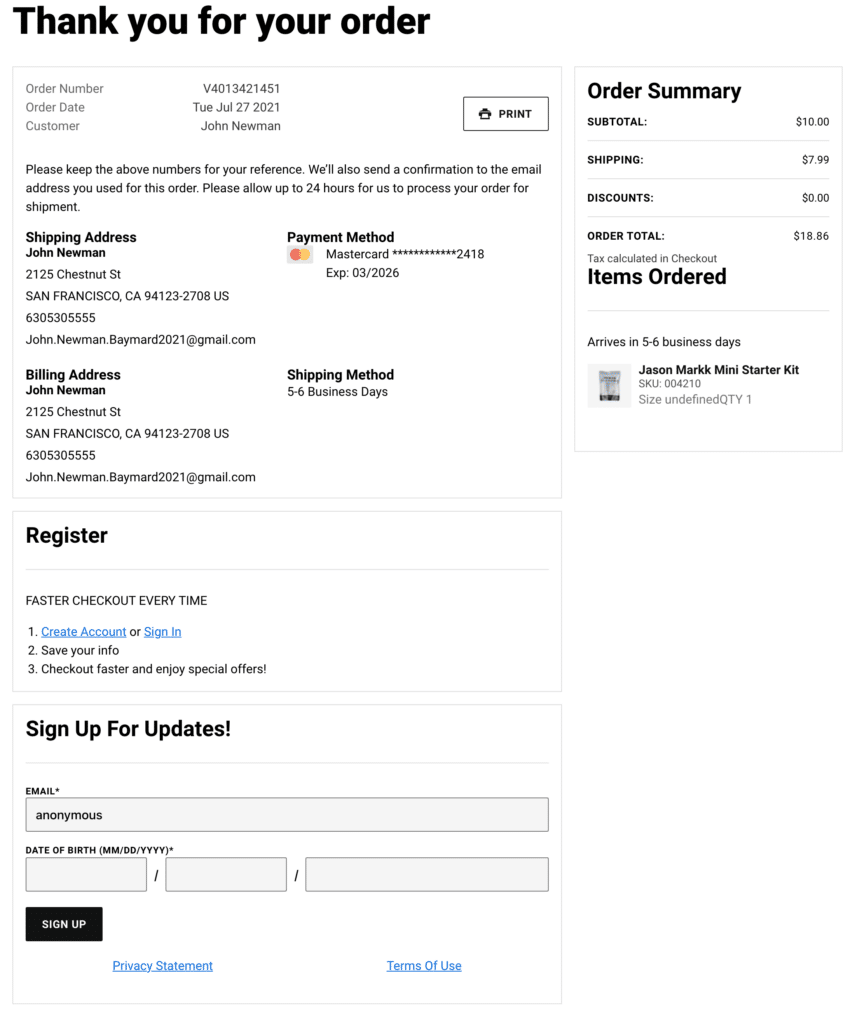Order confirmation by Bootstrapious