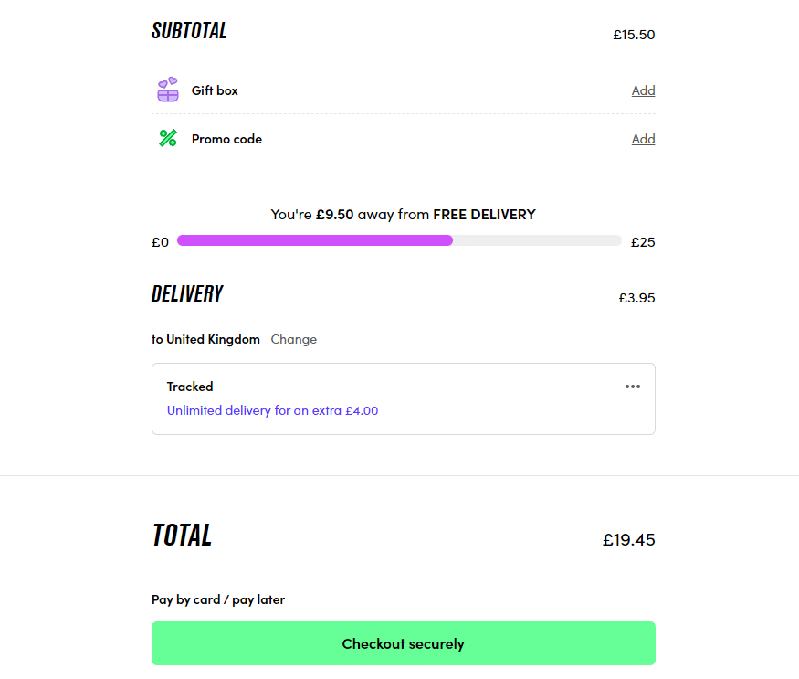 beauty bay checkout page example
