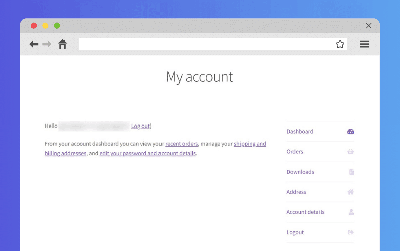 my account page woocommerce