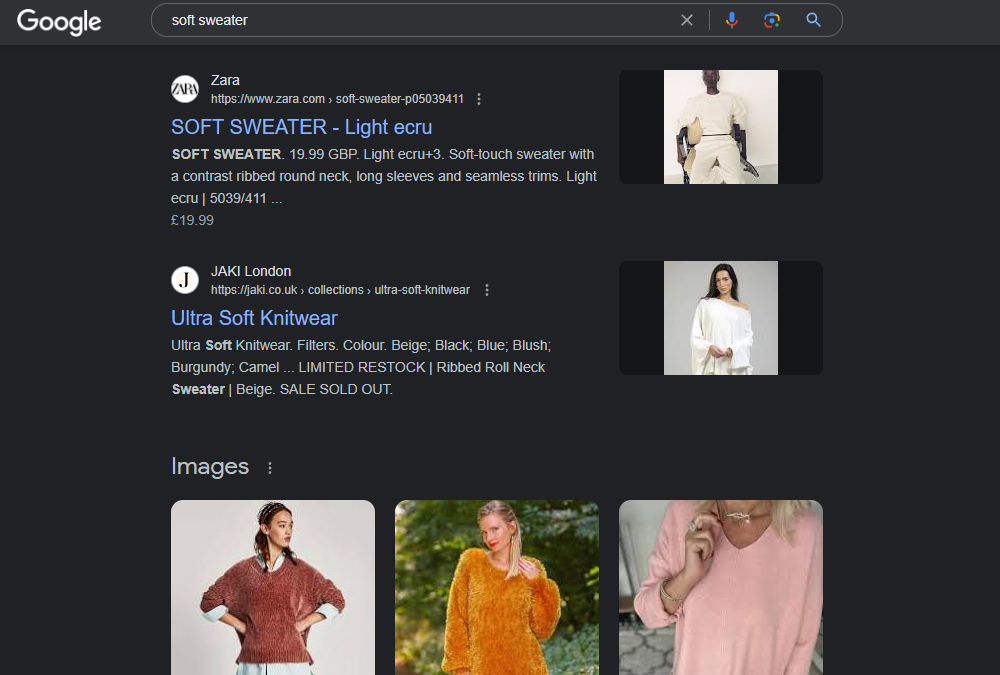 soft sweater google results