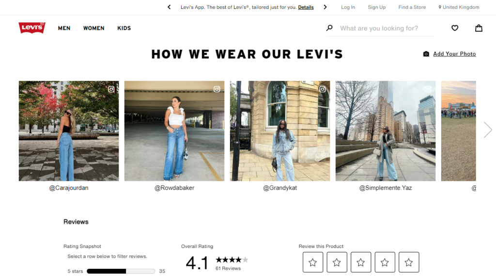 user generated content levis
