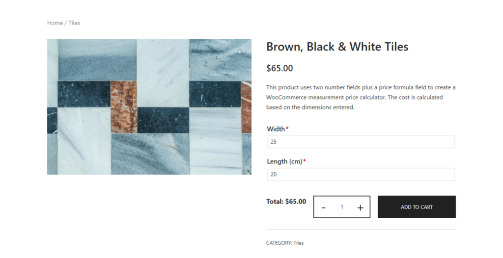 WooCommerce measurement price calculator