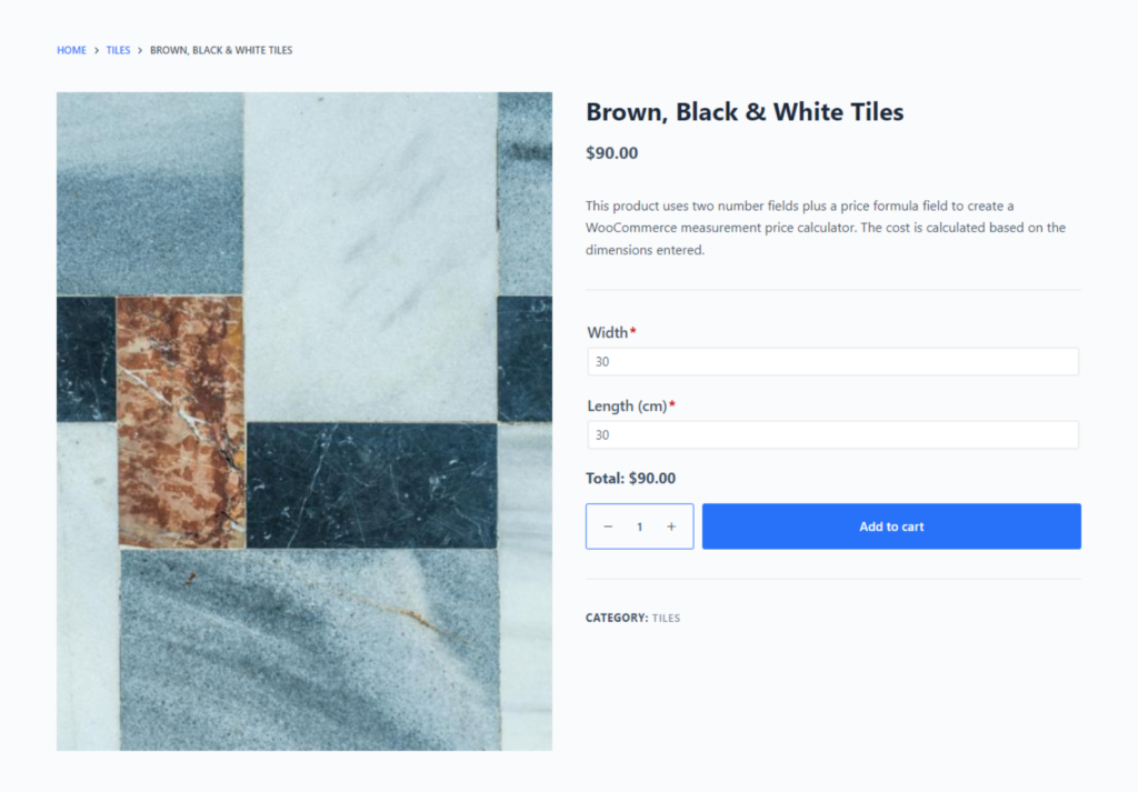 custom price calculator woocommerce