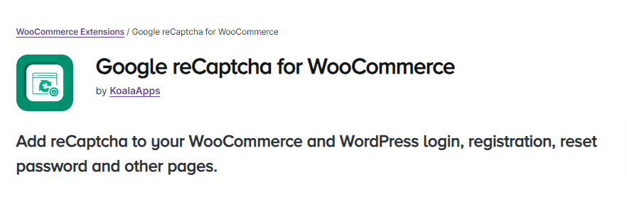 Google reCaptcha for WooCommerce
