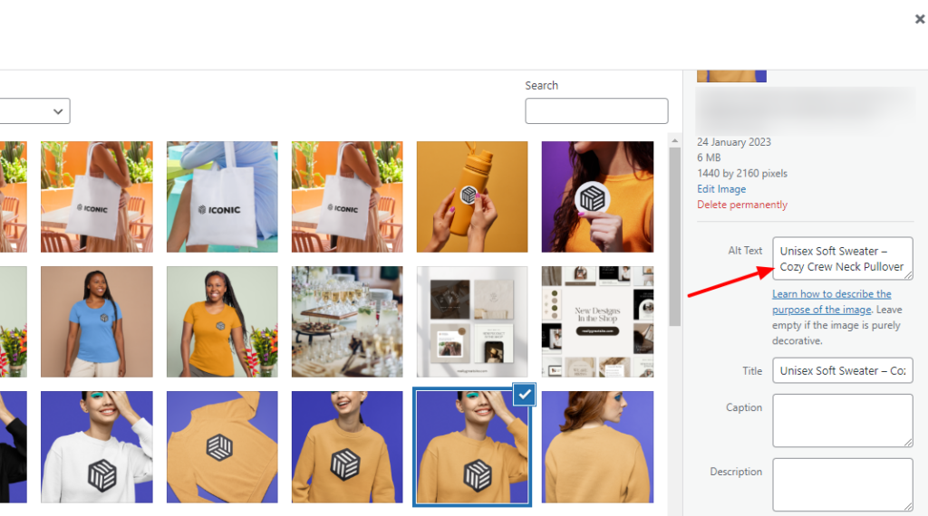 alt text product image