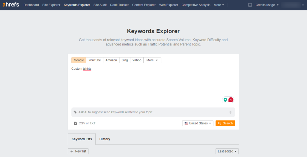 ahrefs keyword research