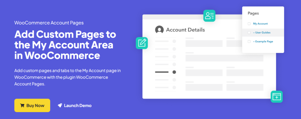 woocommerce account pages