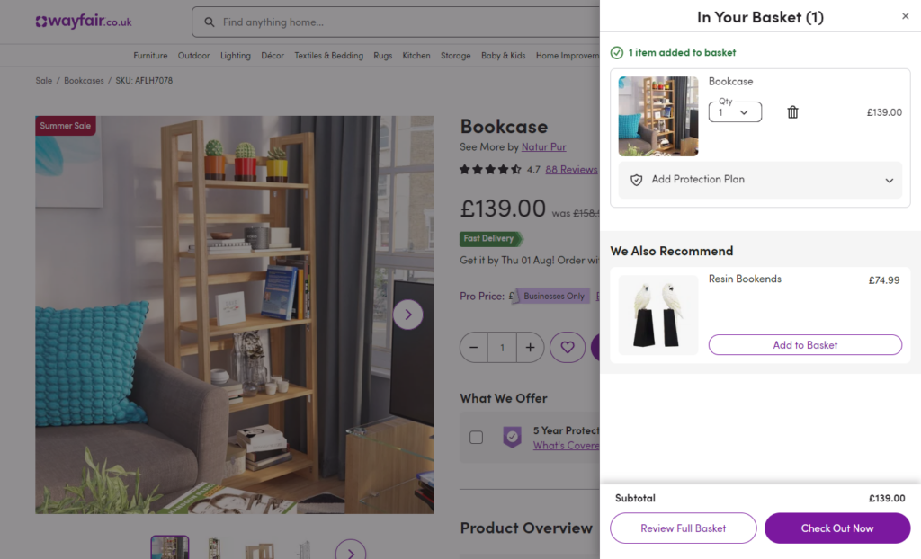cross-sell wayfair