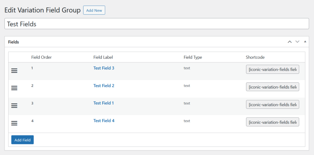 reorder custom fields