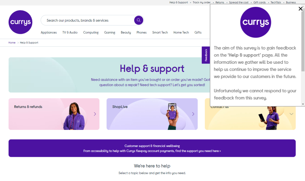 currys feedback survey