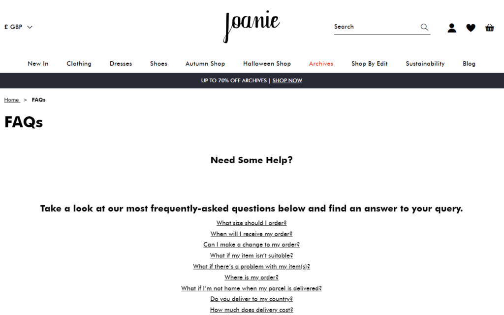 customer service faq