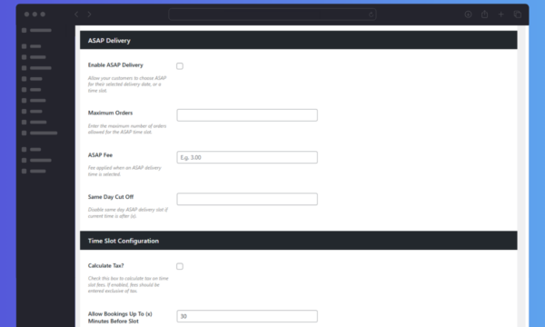 Delivery Slots ASAP Delivery