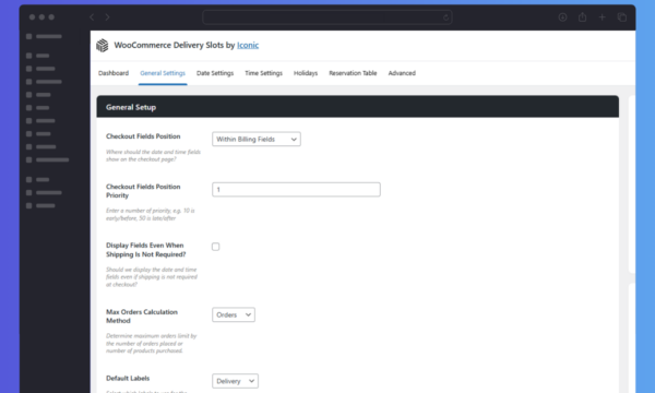 Delivery Slots General Settings