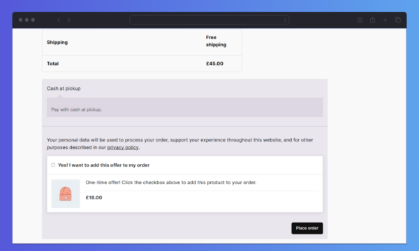 Sales Booster Checkout Order Bump