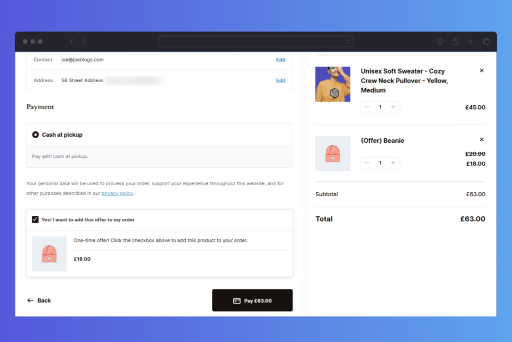 Sales Booster Checkout Order Bump Flux