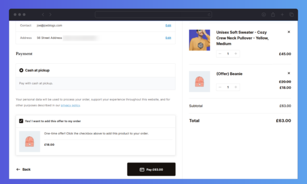 Sales Booster Checkout Order Bump Flux