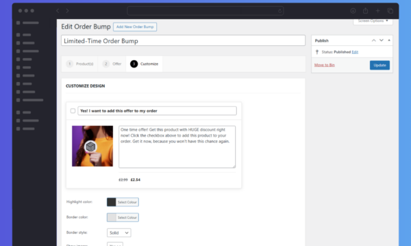 Sales Booster Order Bump Settings