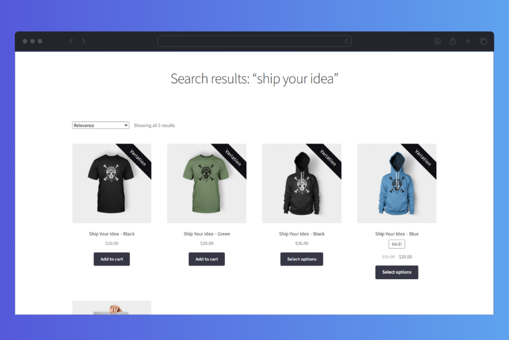 WooCommerce Show Single Variations Search Results