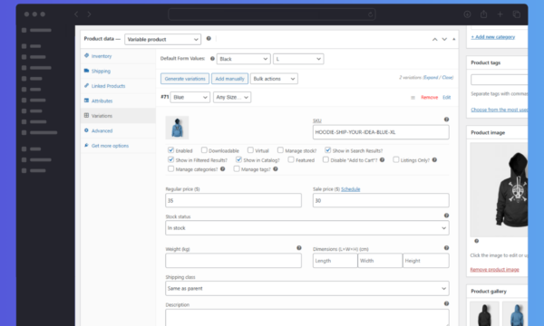 WooCommerce Show Single Variations Variation Settings