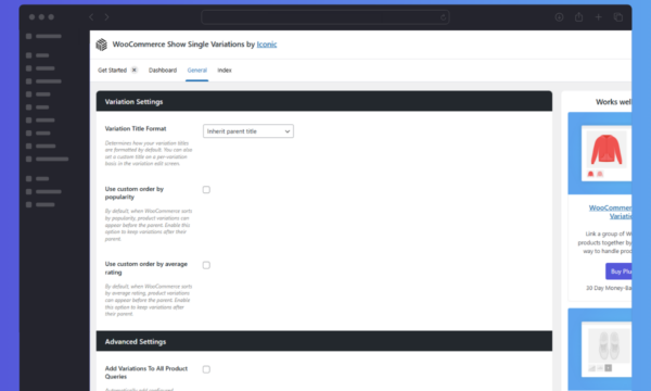 WooCommerce Show Single Variations Variation Title Format