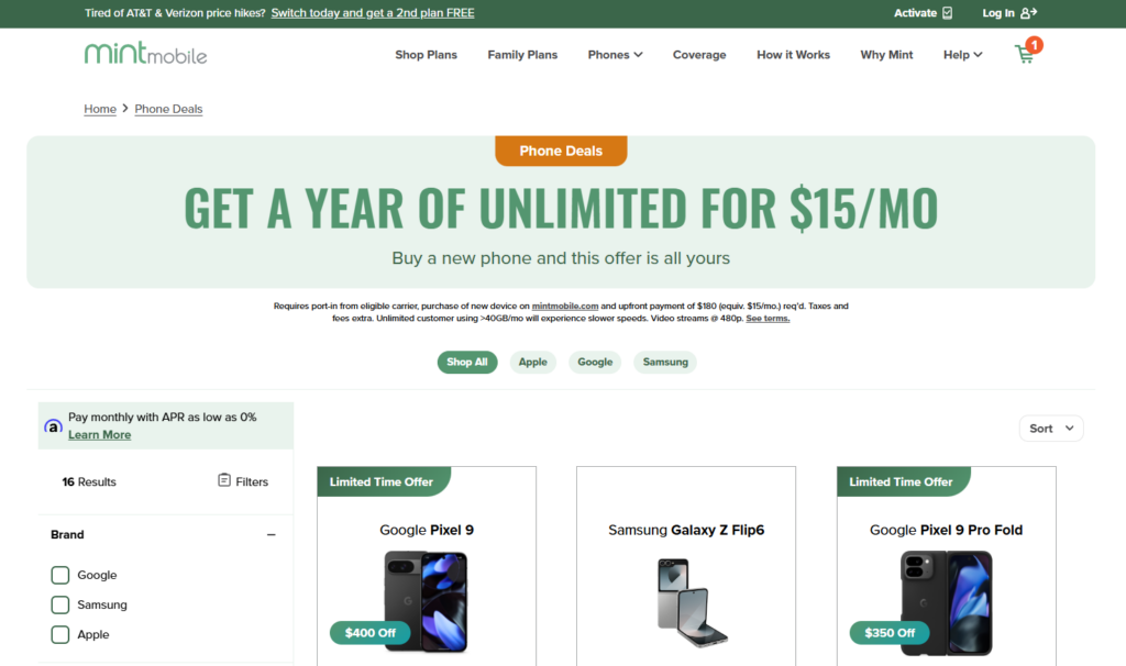 mint mobile woocommerce store